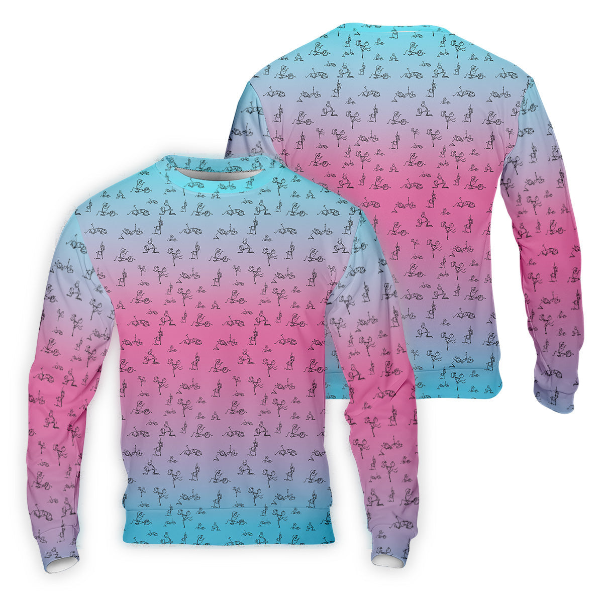 Stick Figure Couple Pink Blue Fun Men's Golf Polos, Unique Gift For Golfer, Polo For Men