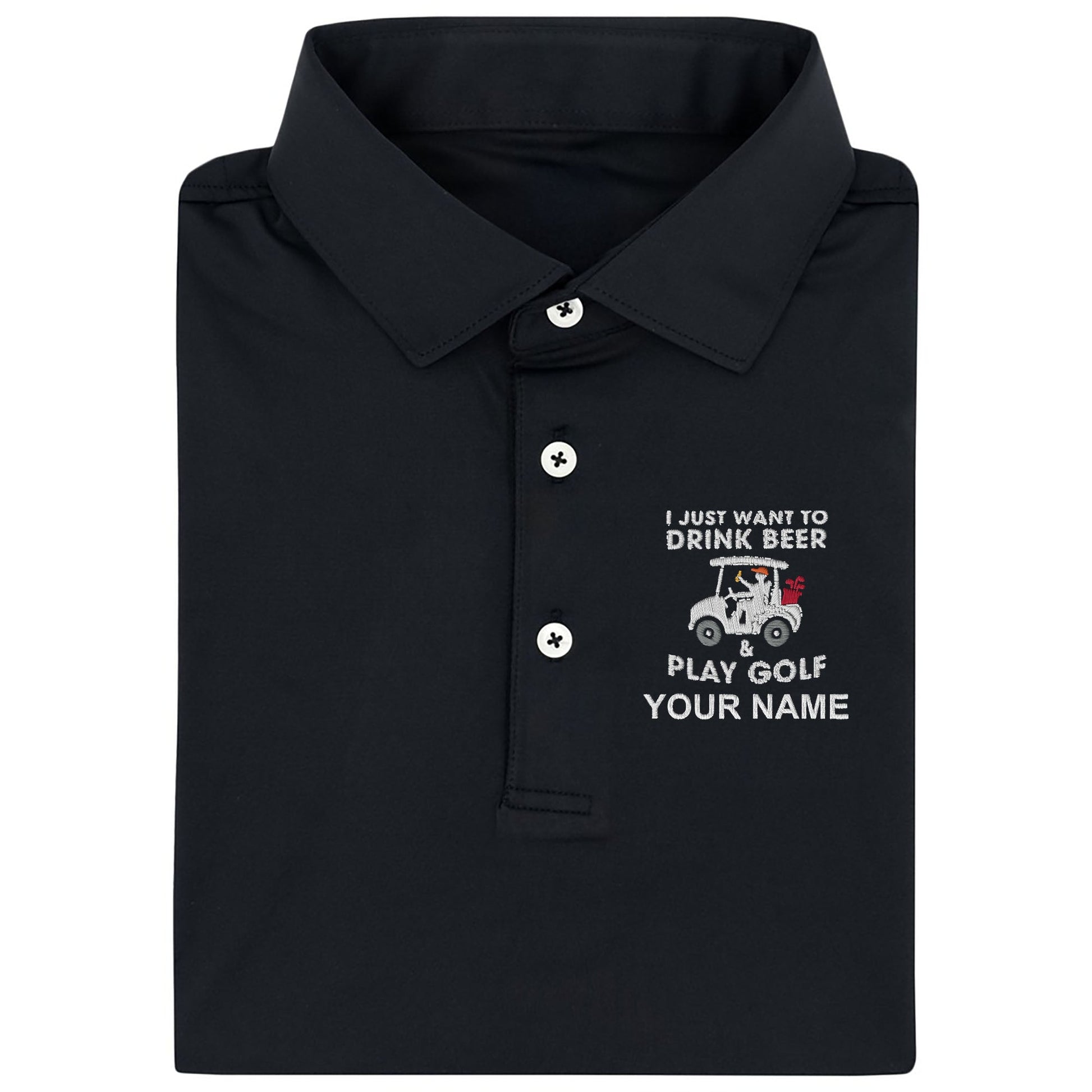 Golf And Beer Life Style Embroidery Polo Shirt, Mens Golf Shirt, Dad Golf Gift