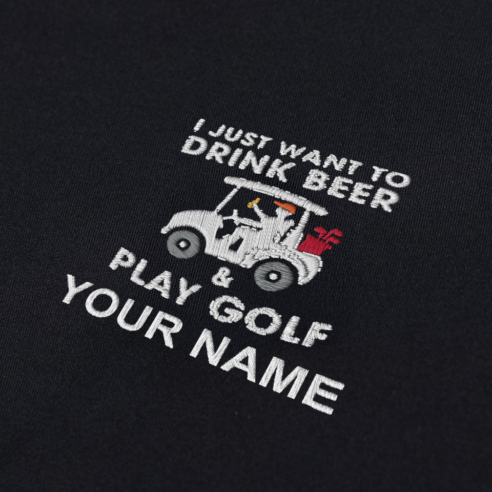 Golf And Beer Life Style Embroidery Polo Shirt, Mens Golf Shirt, Dad Golf Gift
