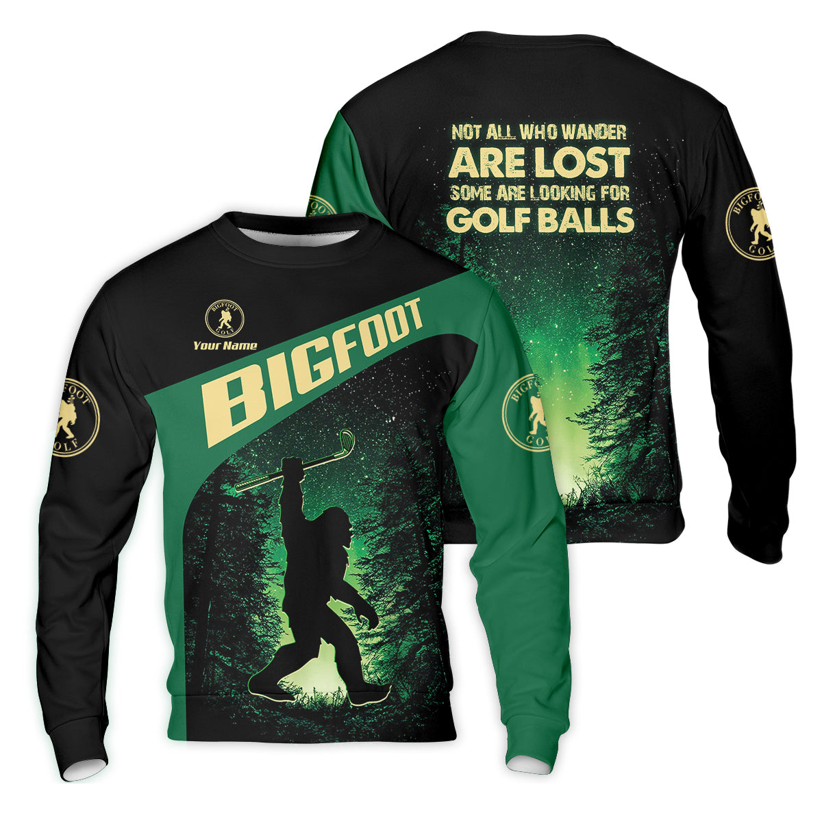 Bigfoot Custom Mens Golf Polo Shirt,  Golf Gifts For Dad