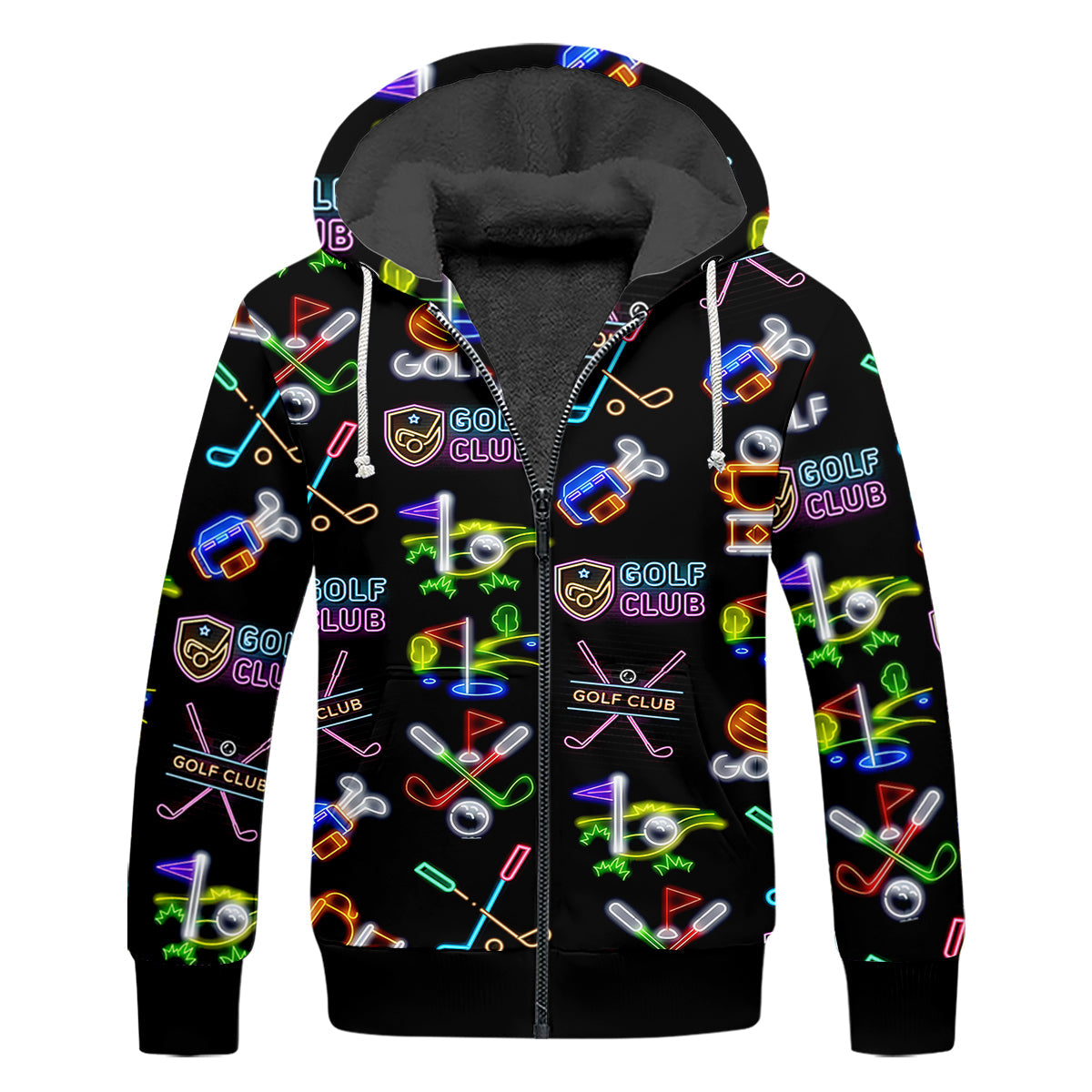 Neon Golf Clubs Men's Golf Polo Shirt, Funny Golf Shirt, Dad Golf Gift, Christmas Golf Gift