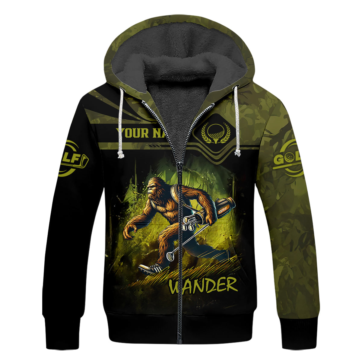 Bigfoot Camouflage Custom Golf Polo Shirt, Golf Gifts For Dad, Golf Lover Gift