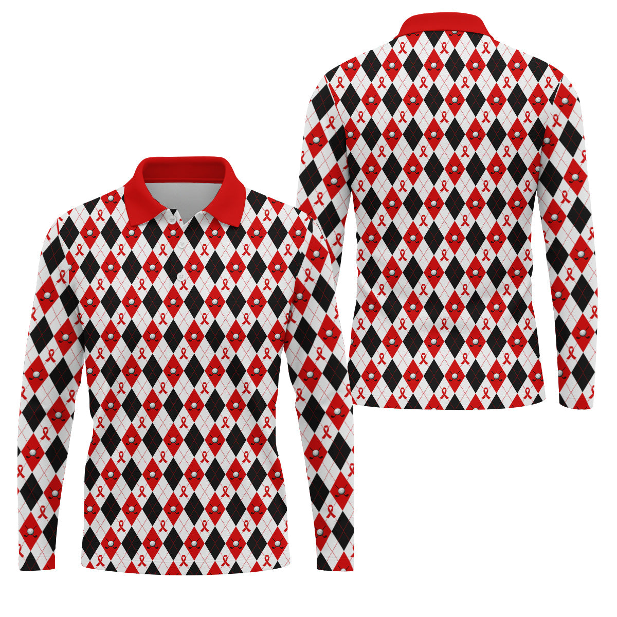 Blood Cancer Men's Polo Shirt, Blood Cancer Awareness Shirt, Men Golf Shirt, Golf Gift For Men