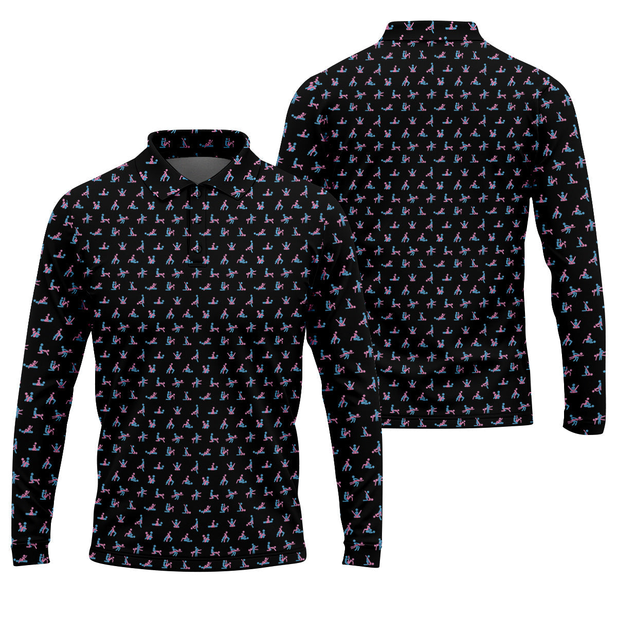 Funny Stick Figure Golf Shirt, Funny Position Couple Golf Shirt, Matching Golf Shirt, His And Hers Golf Shirts