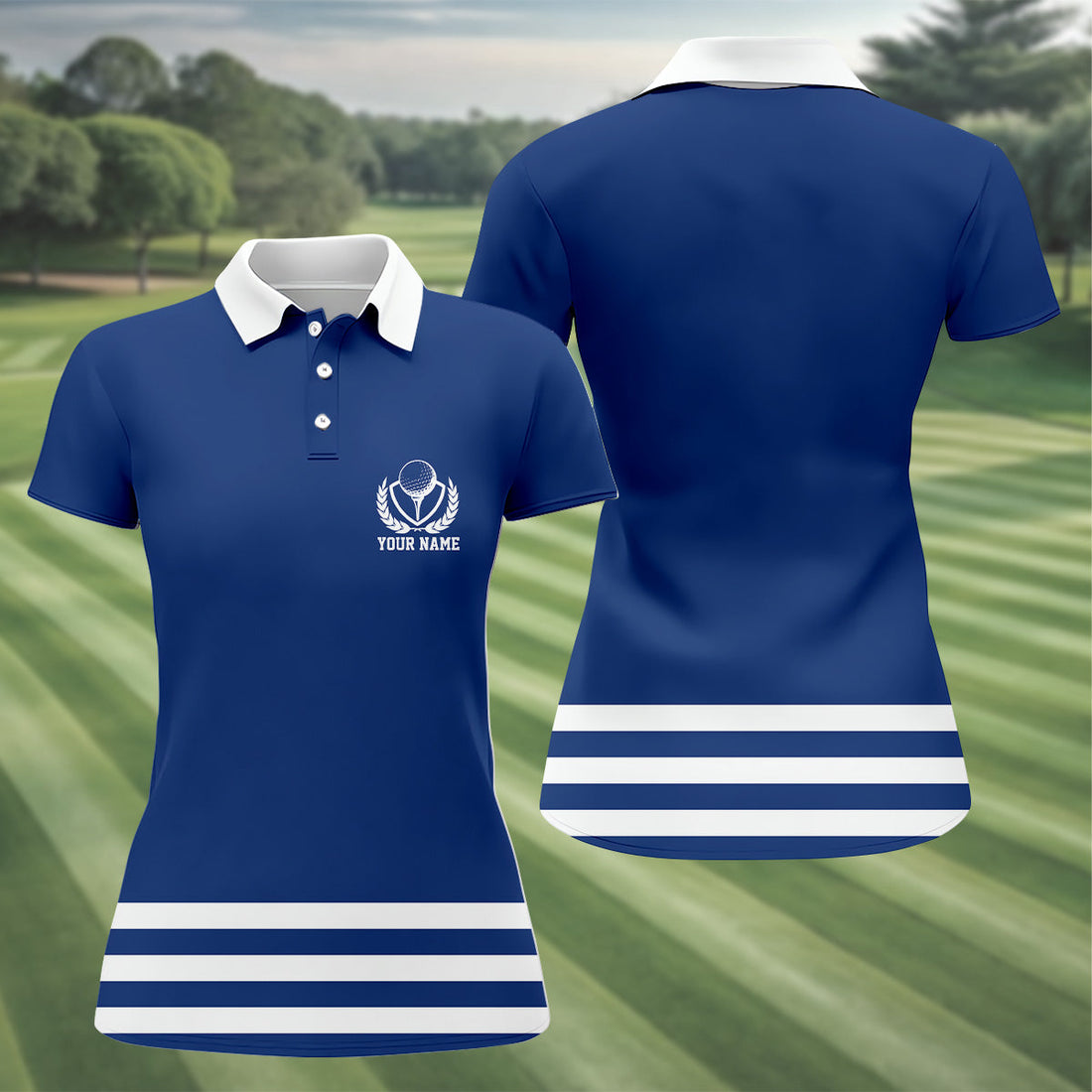 Blue And White Striped Golf Shirt, Women's Long Sleeve Golf Shirts, Cool Golf Gifts, Ladies Golf Shirts, Golfing Apparel