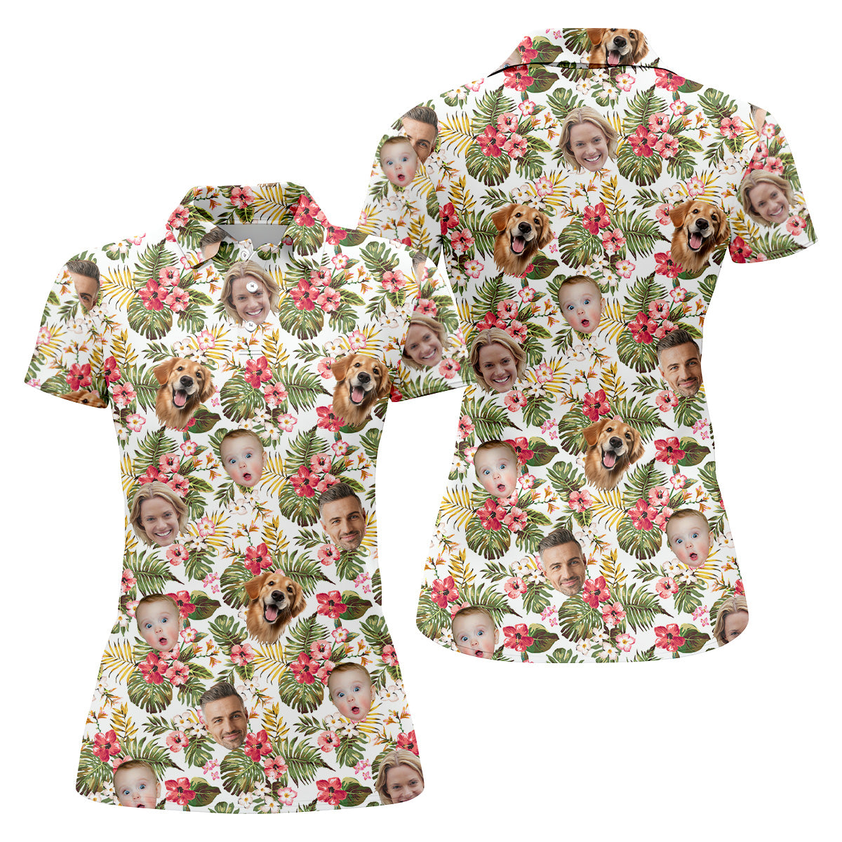 Custom Hawaiian Shirt With Face, Womens Golf Gifts, Women's Long Sleeve Golf Shirts, Ladies Golf Tops