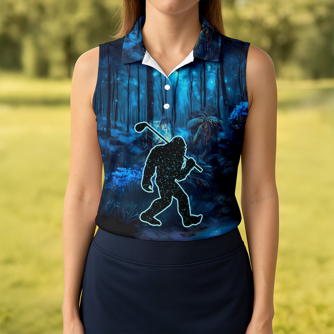 Not All Who Wander Are Lost Bigfoot Women's Golf Polo Shirt, Bigfoot Golf Shirt, Ladies Golf Shirt, Women Golf Shirt