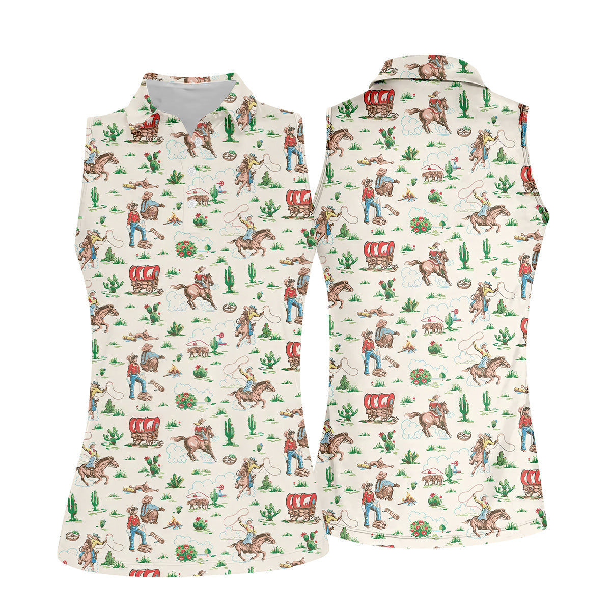 Western Cowgirl White Polo Women, Cute Golf Outfit, Matching Golf Shirt, Ladies Golf Shirts