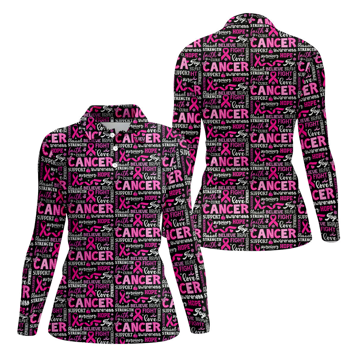 Pink Ribbon Breast Cancer Awareness Shirt, Golf Polo Shirt, Ladies Golf Shirts, Golfing Apparel