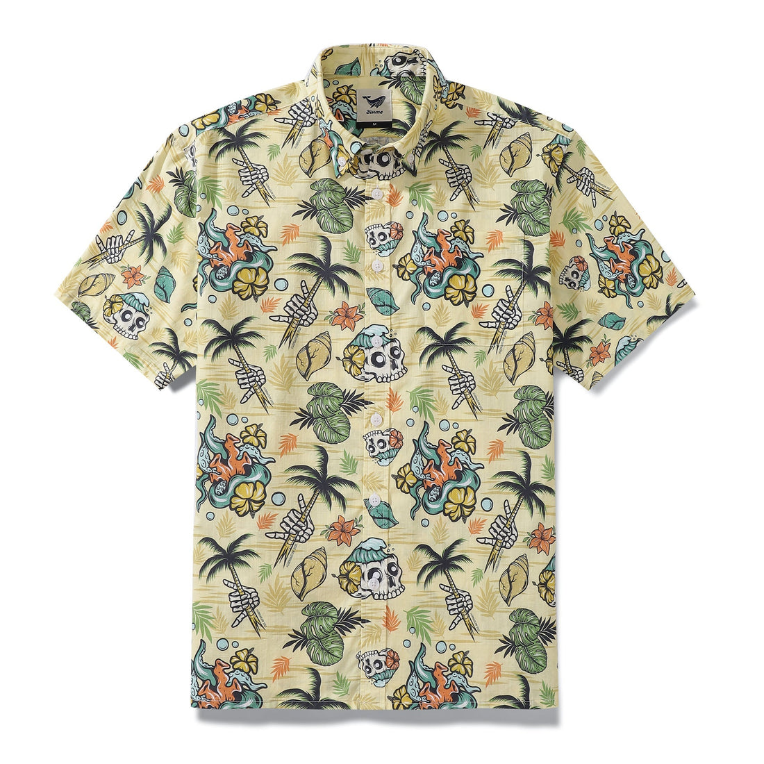 Tropical Wilderness Skull Hawaiian Polo Golf Shirts, Skull Golf Shirt, Gift For Golfers