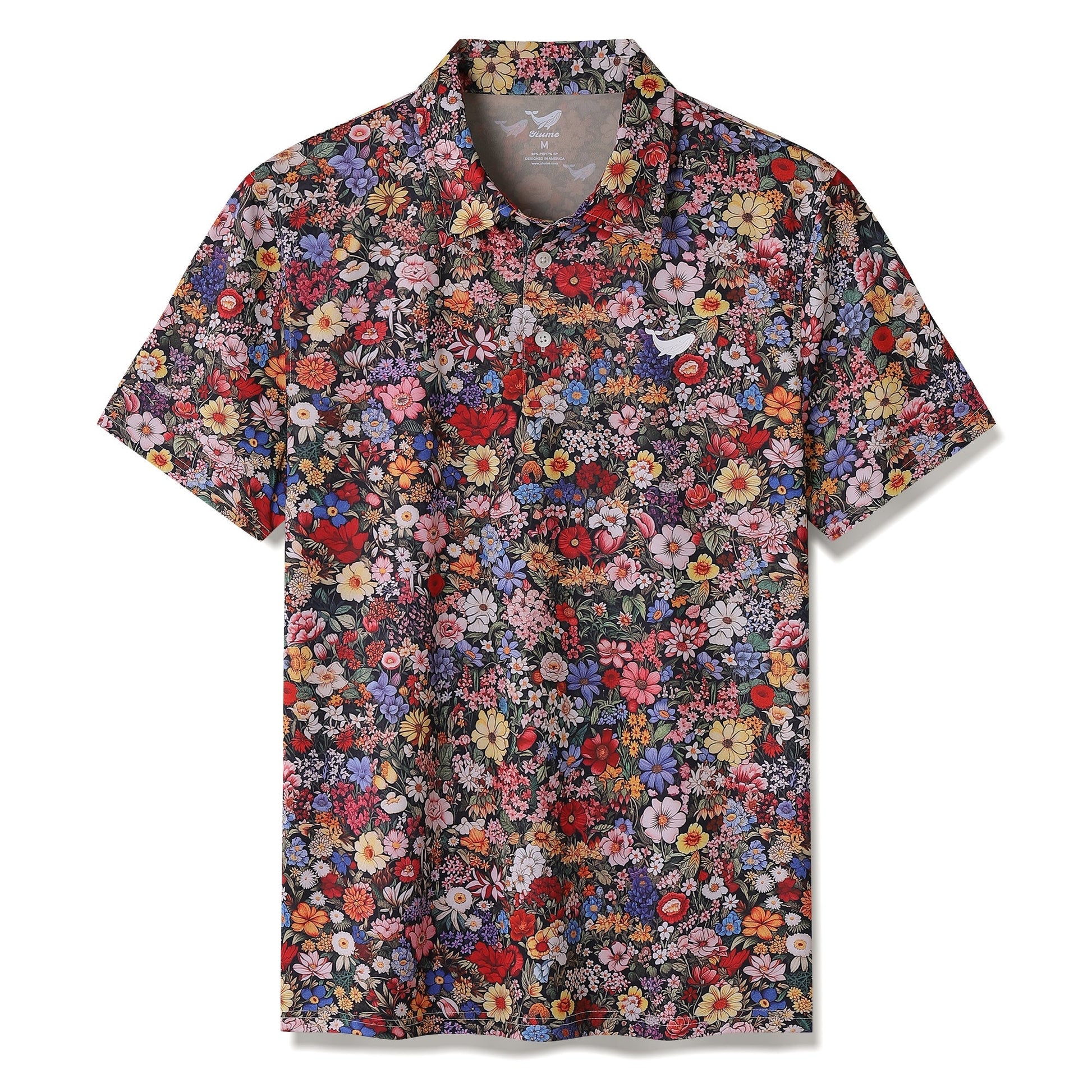 Among The Flowers Men's Golf Polo Shirt, Floral Golf Shirt, Gift For Golfers