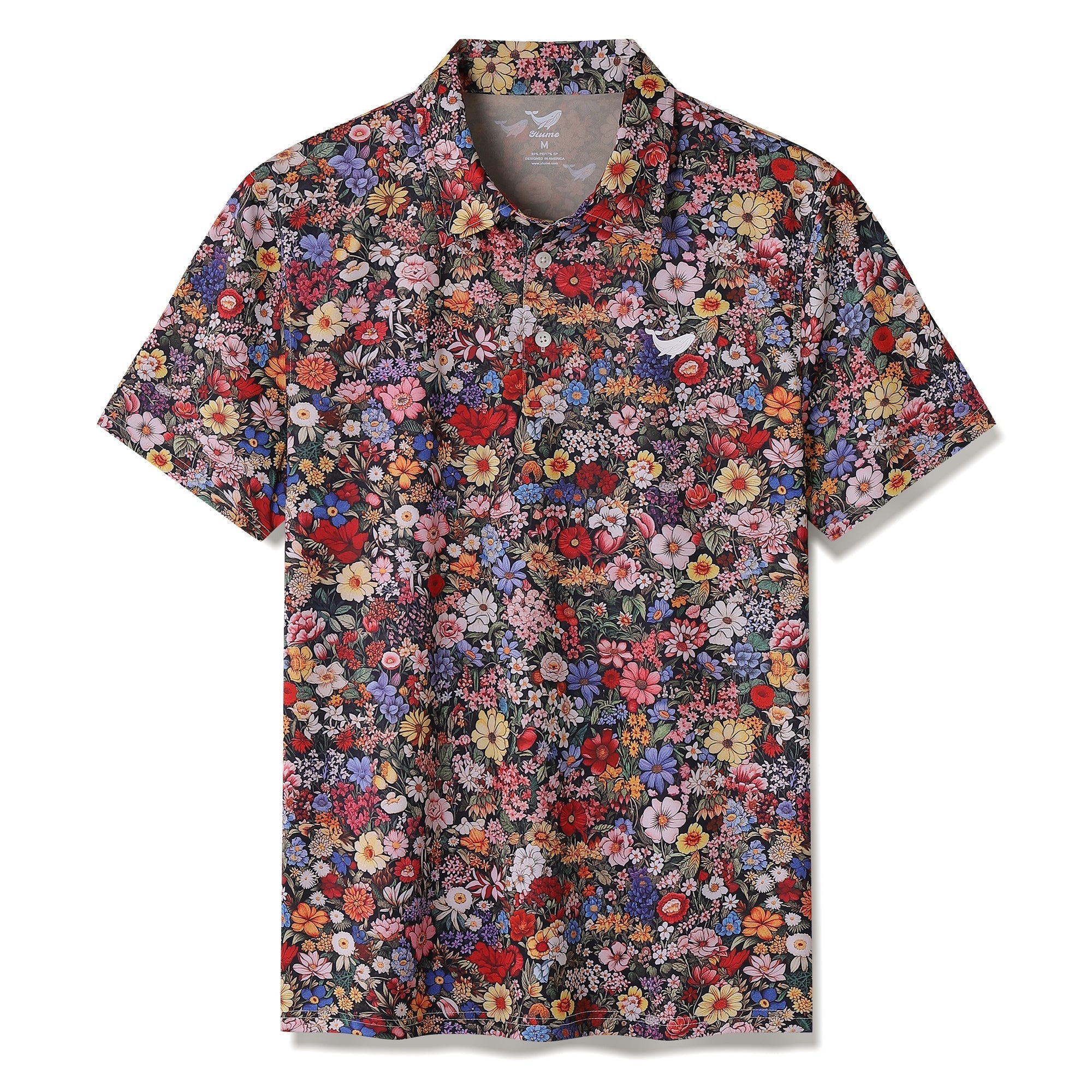 Among The Flowers Men's Golf Polo Shirt, Floral Golf Shirt, Gift For Golfers