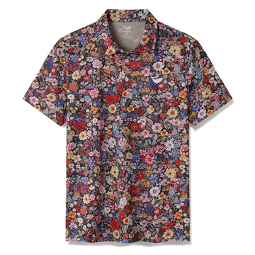 Among The Flowers Men's Golf Polo Shirt, Floral Golf Shirt, Gift For Golfers