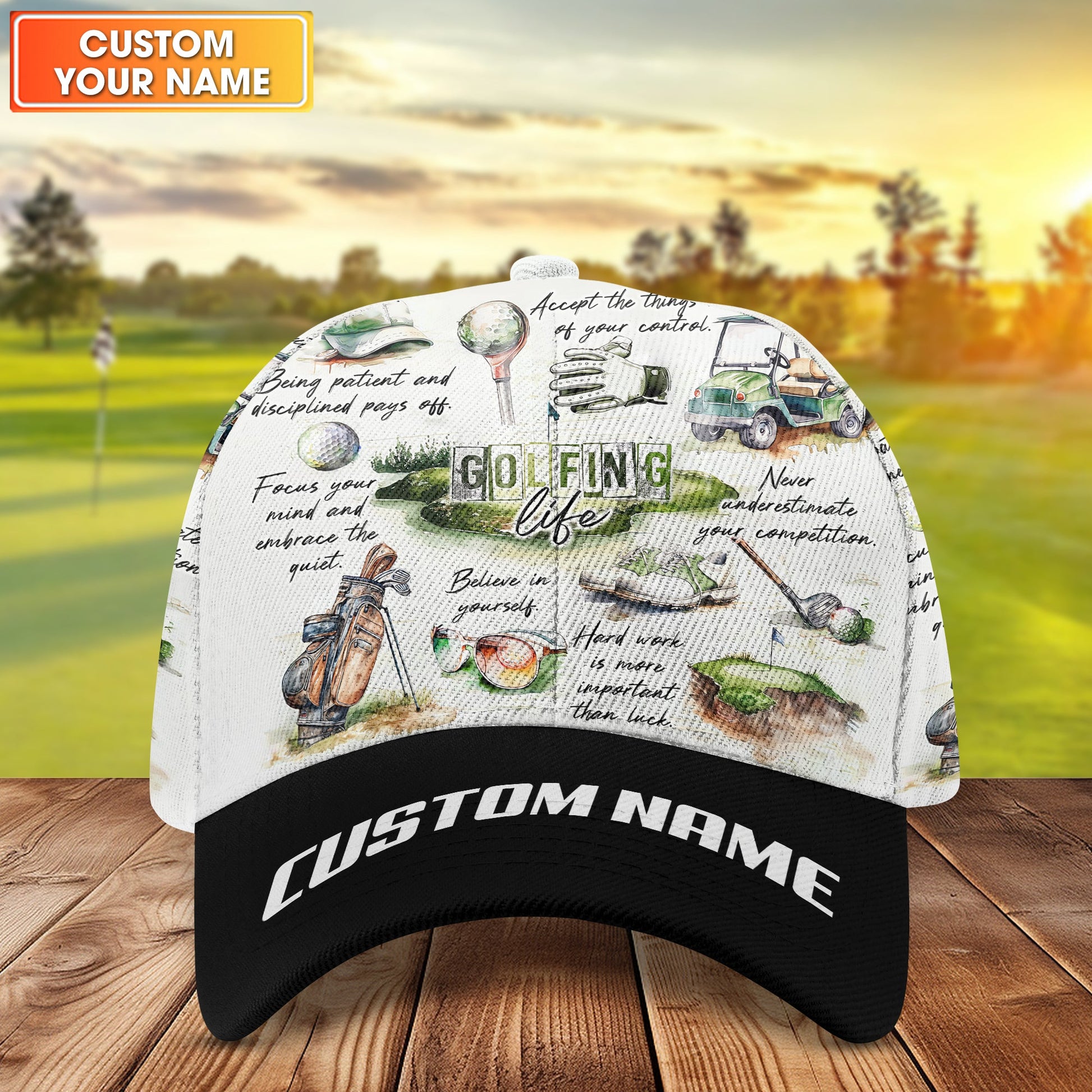 Custom Golfing Life Golf Cap, Funny Golf Hat, Christmas Golf Gift