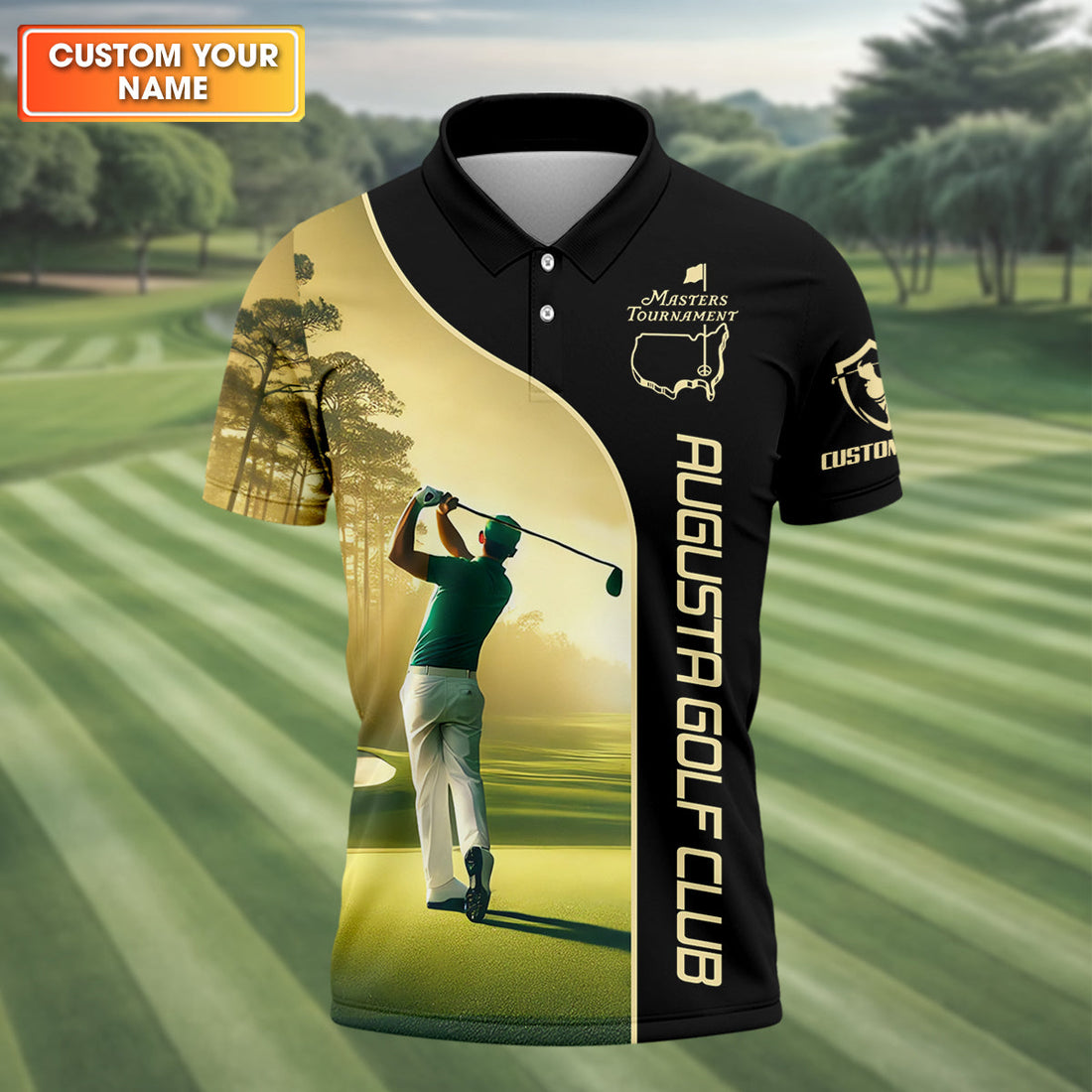 Augusta Golf Club Custom Men's Golf Polo Shirt, Gift For Golfers