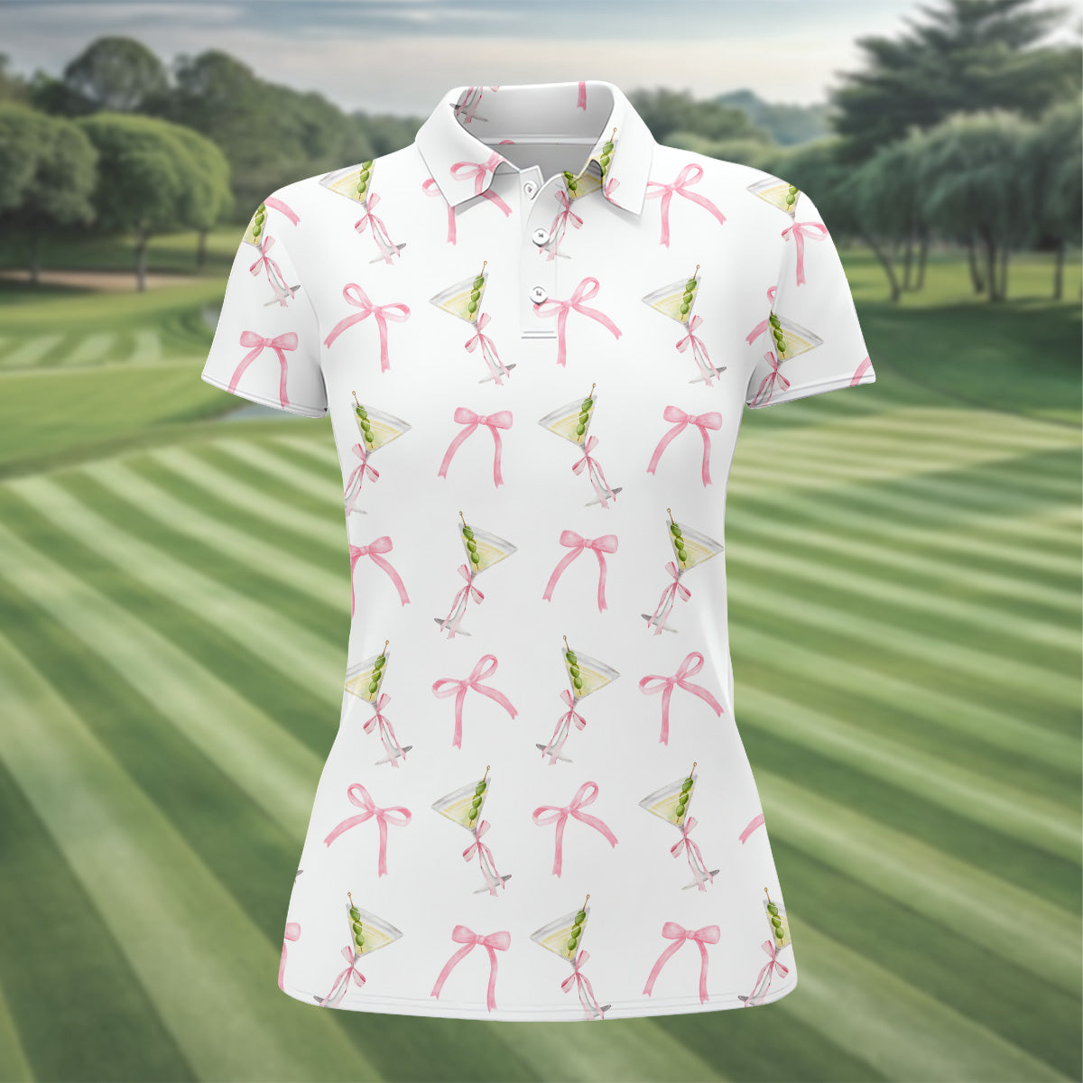 Margarita Golf Shirt For Women, Coquette Pattern Ladies Golf Tops, Ladies Sleeveless Golf Shirts, Matching Golf Shirts