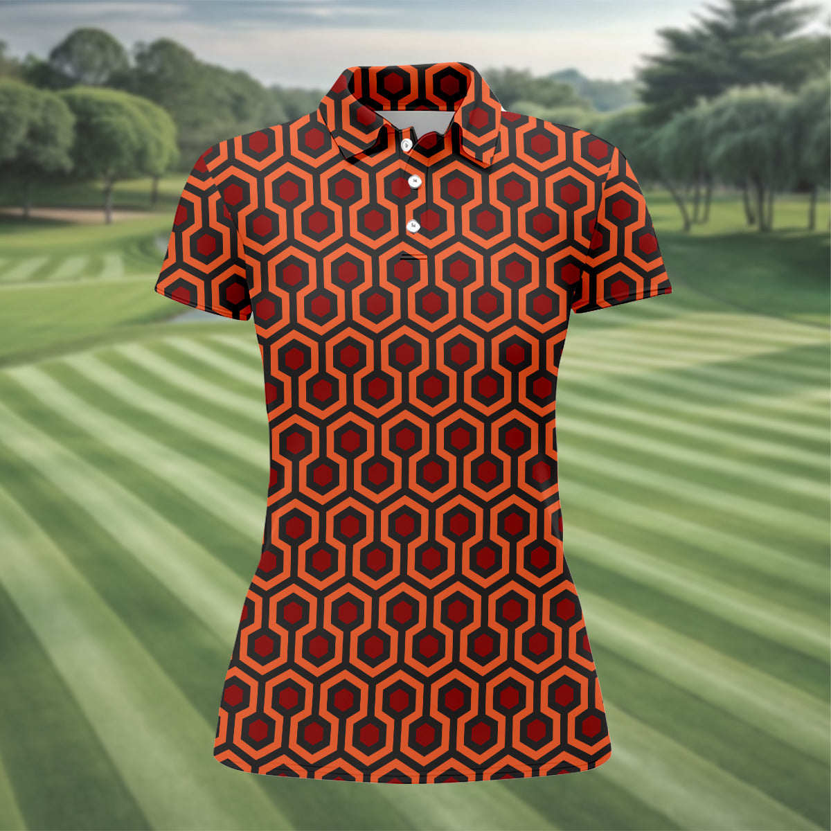 Carpet Pattern In The Shining Ladies Golf Polos, Womens Sleeveless Polo, Matching Golf Shirts