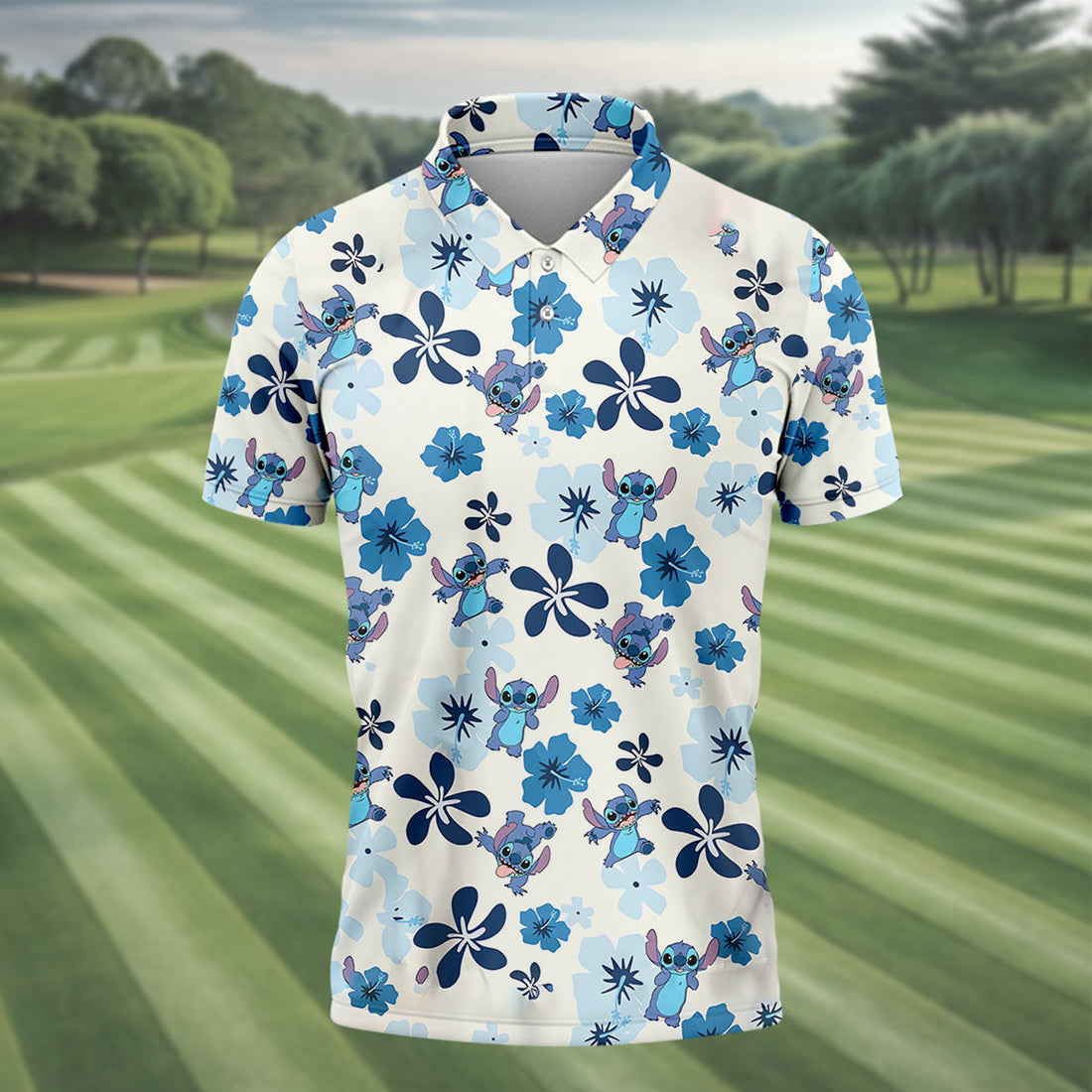 Stich Custom Golf Polo Shirt, Golfing Apparel, Mens Golf Gift, Funny Golf Shirt