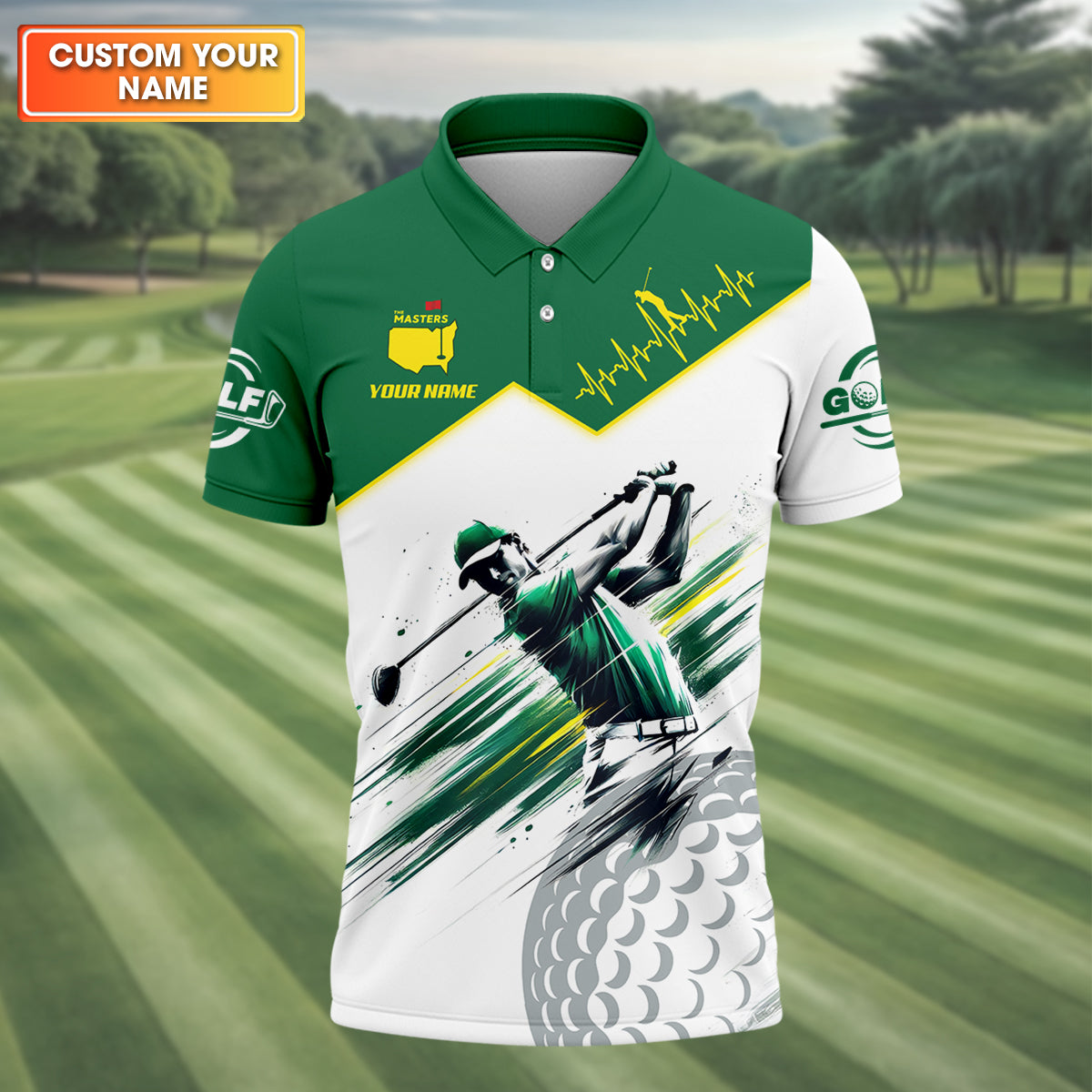 Augusta Golf Master Custom Men's Golf Polo Shirt, Funny Golf Shirt, Men Golf Gifts