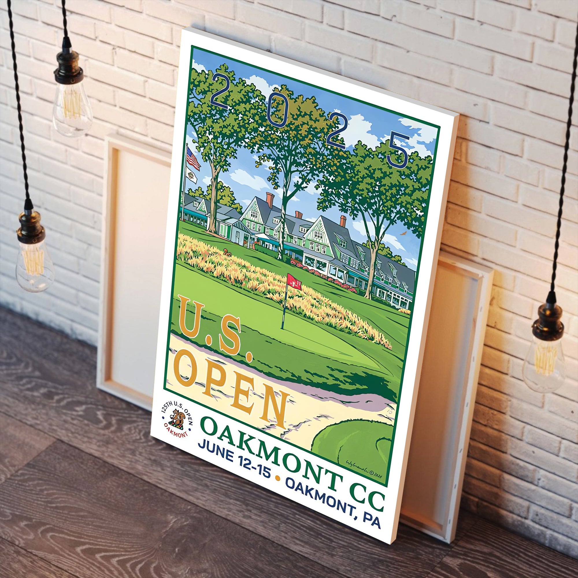 2025 U.S. Open Championship Canvas, Oakmont Country Club Art, Gifts For Golf Lovers