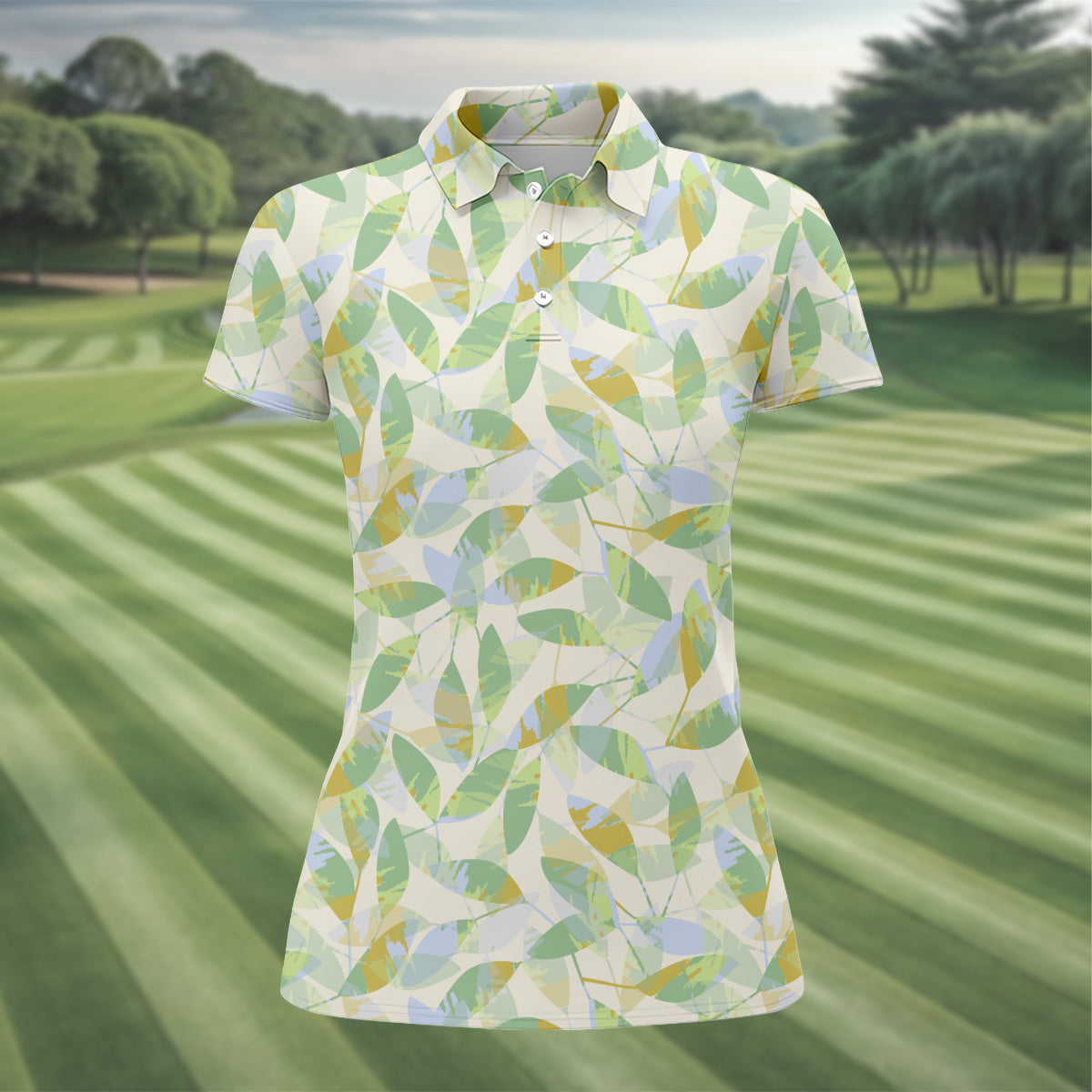 Abtract Seamless Pattern Womens Golf Tops, Pastel Womens Golf Polo Shirts, Matching Golf Shirts
