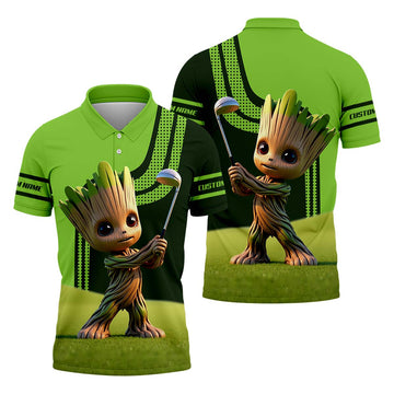BabyGroot Custom Golf Polo Shirt, Gift For Golfers, Golf Gift Ideas