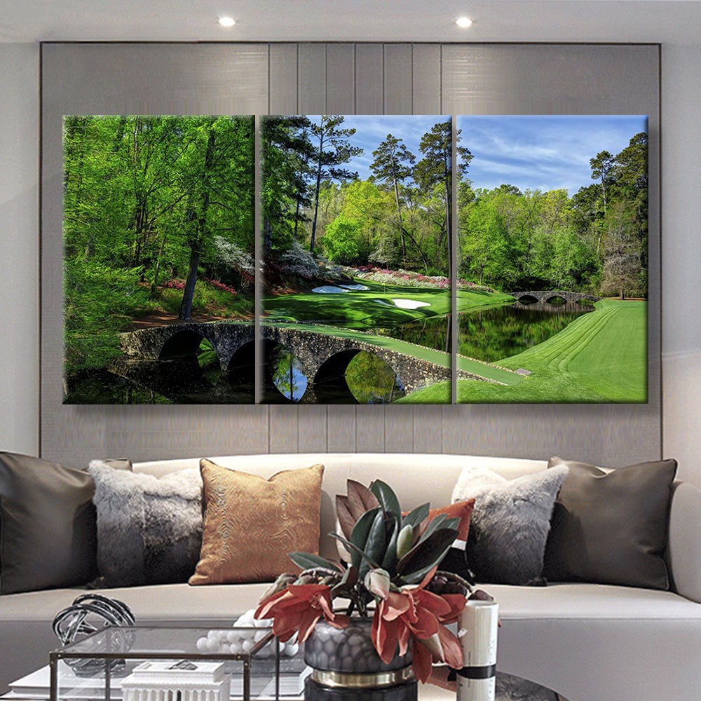 Augusta Golf Course Canvas, Canvas Wall Art, Multi Canvas Wall Art, Golf Decor