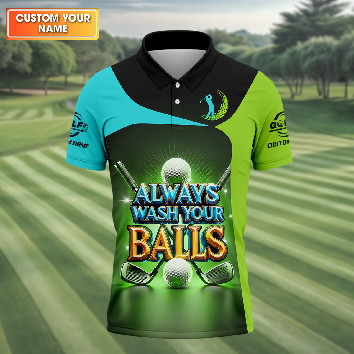 Always Wash Your Balls Custom Golf Polo Shirt, Funny Golf Shirt, Mens Golf Gift