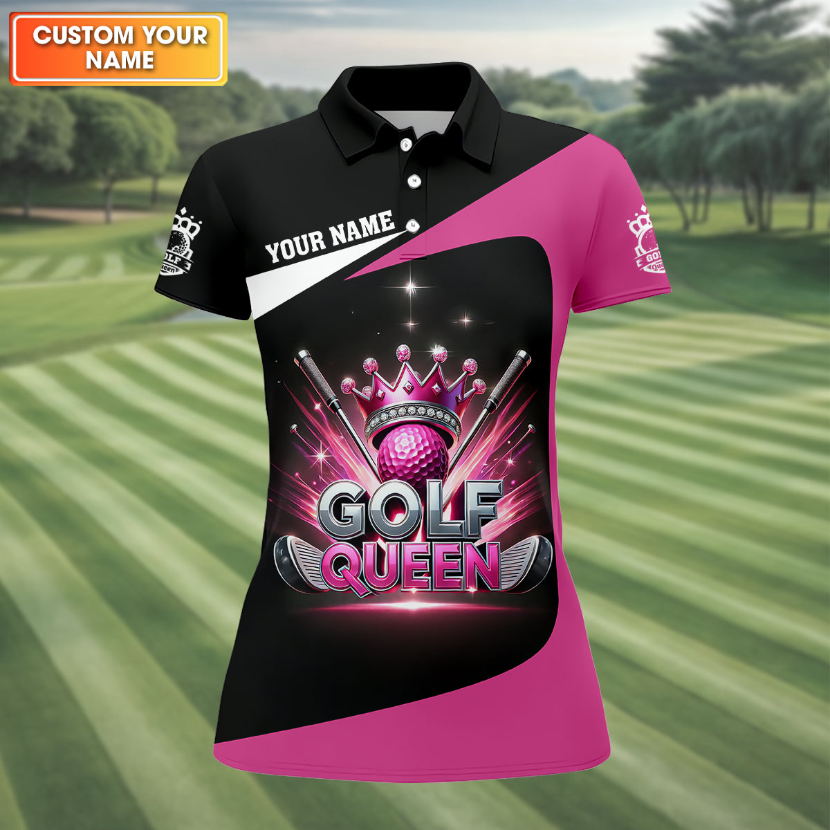 Golf Queen Custom Funny Womens Golf Polo Shirt, Ladies Golf Shirt, Mothers Day Gifts