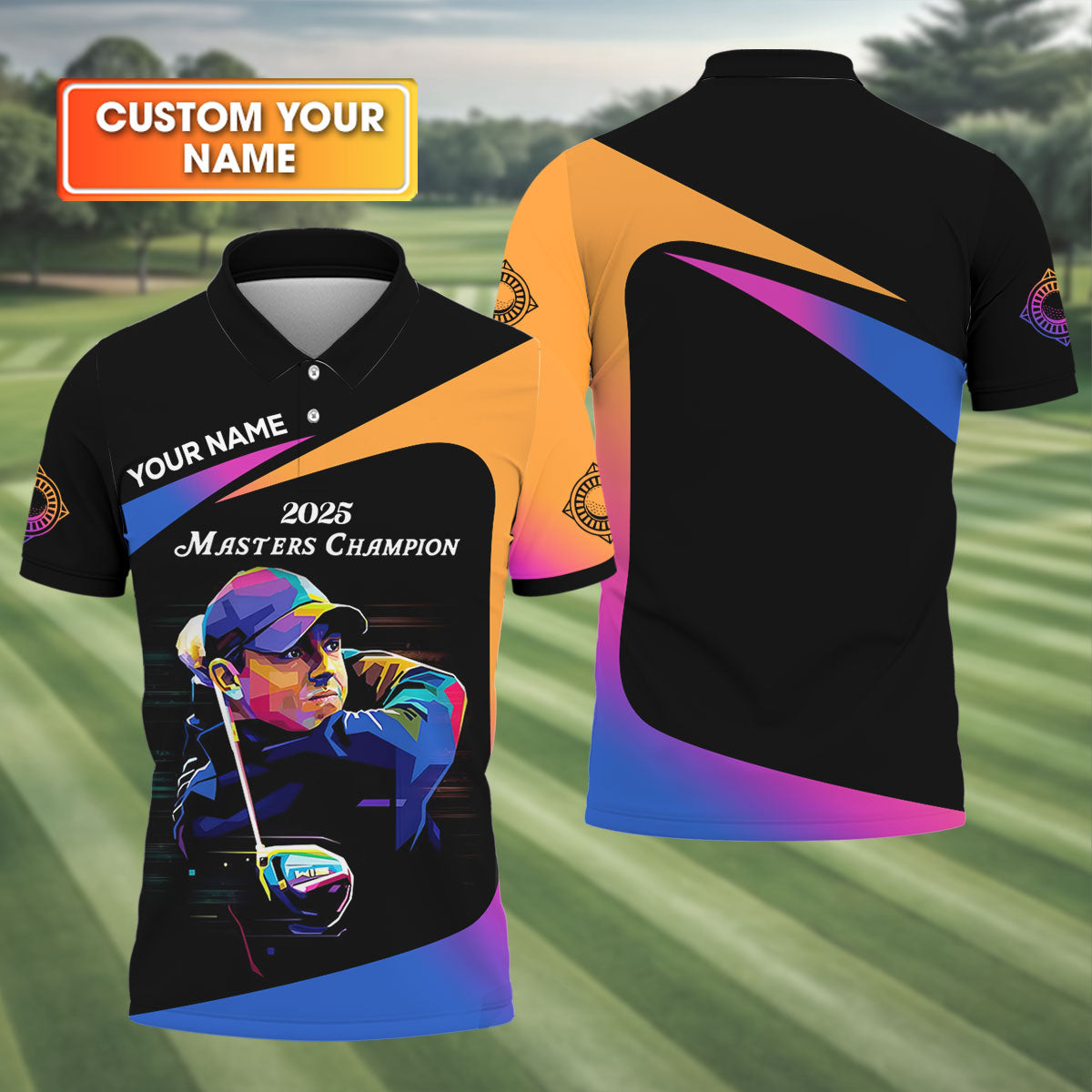 2025 Masters Champion Personalized Men's Golf Polo Shirt, Christmas Golf Gift