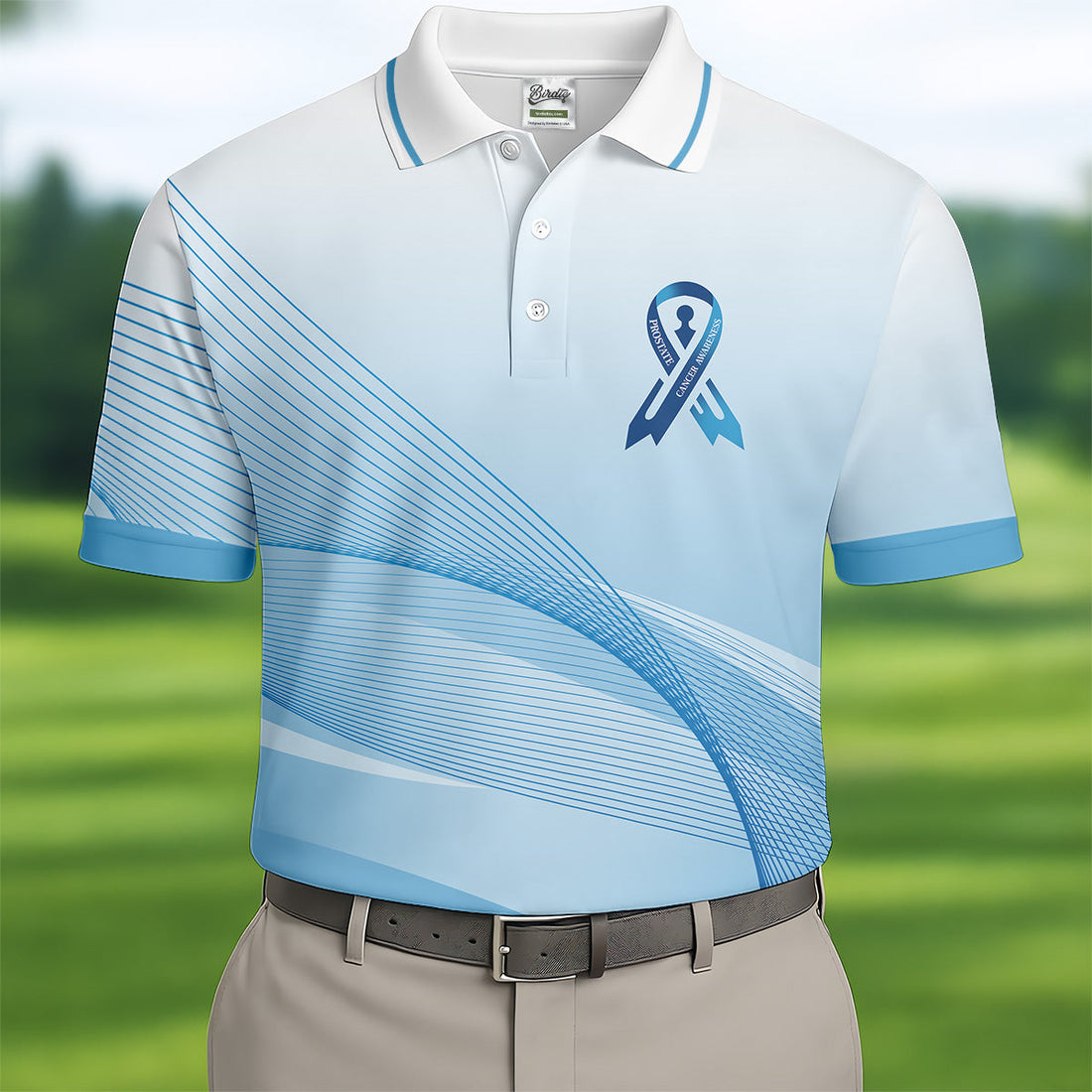 Prostate Cancer Awareness Men's Golf Shirt, Prostate Cancer Survivor Gift, Golf Gift For Men