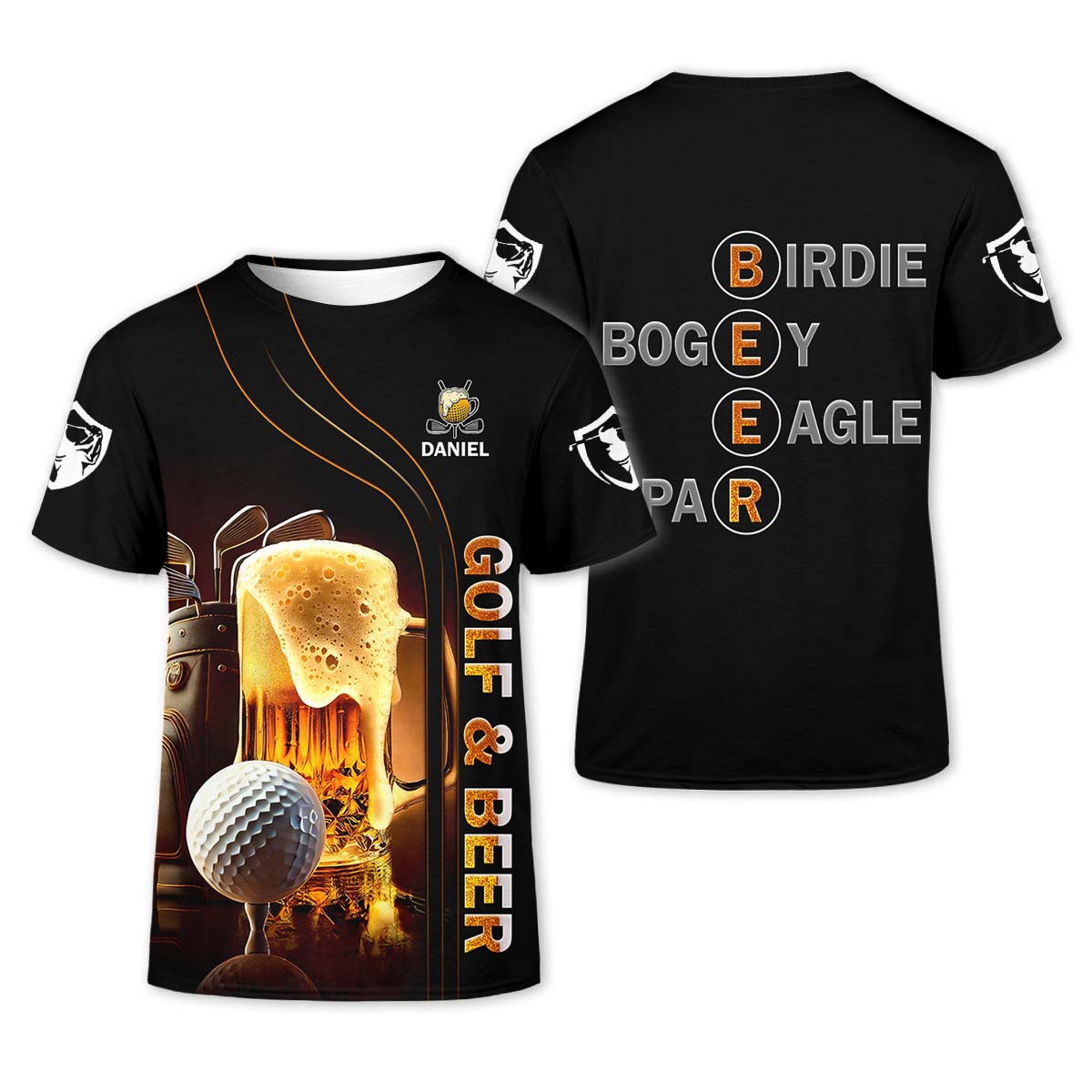 Golf And Beer Custom Men's Funny Graphic Golf Polo Shirt, Dad Golf Gift