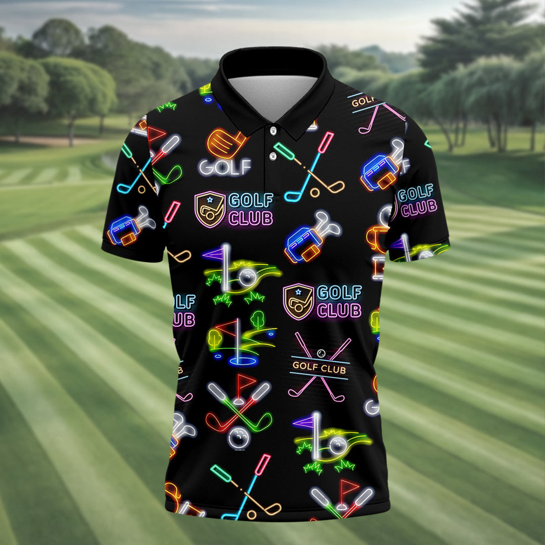 Neon Golf Clubs Golf Shirt, Funny Golf Shirt, Couple Golf Shirt, Matching Golf Shirt, His And Hers Golf Shirts