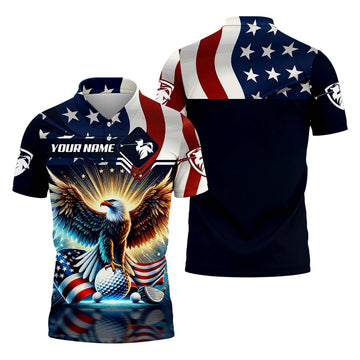 American Eagle Custom Golf Polo Shirt, Gift For Golfers, Golf Gift For Men