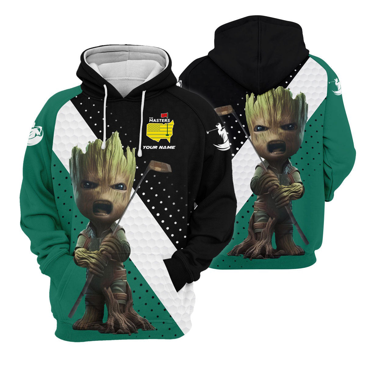 BabyGroot Custom Men's Golf Polo Shirt, Golfing Apparel, Mens Golf Gift, Funny Golf Shirt