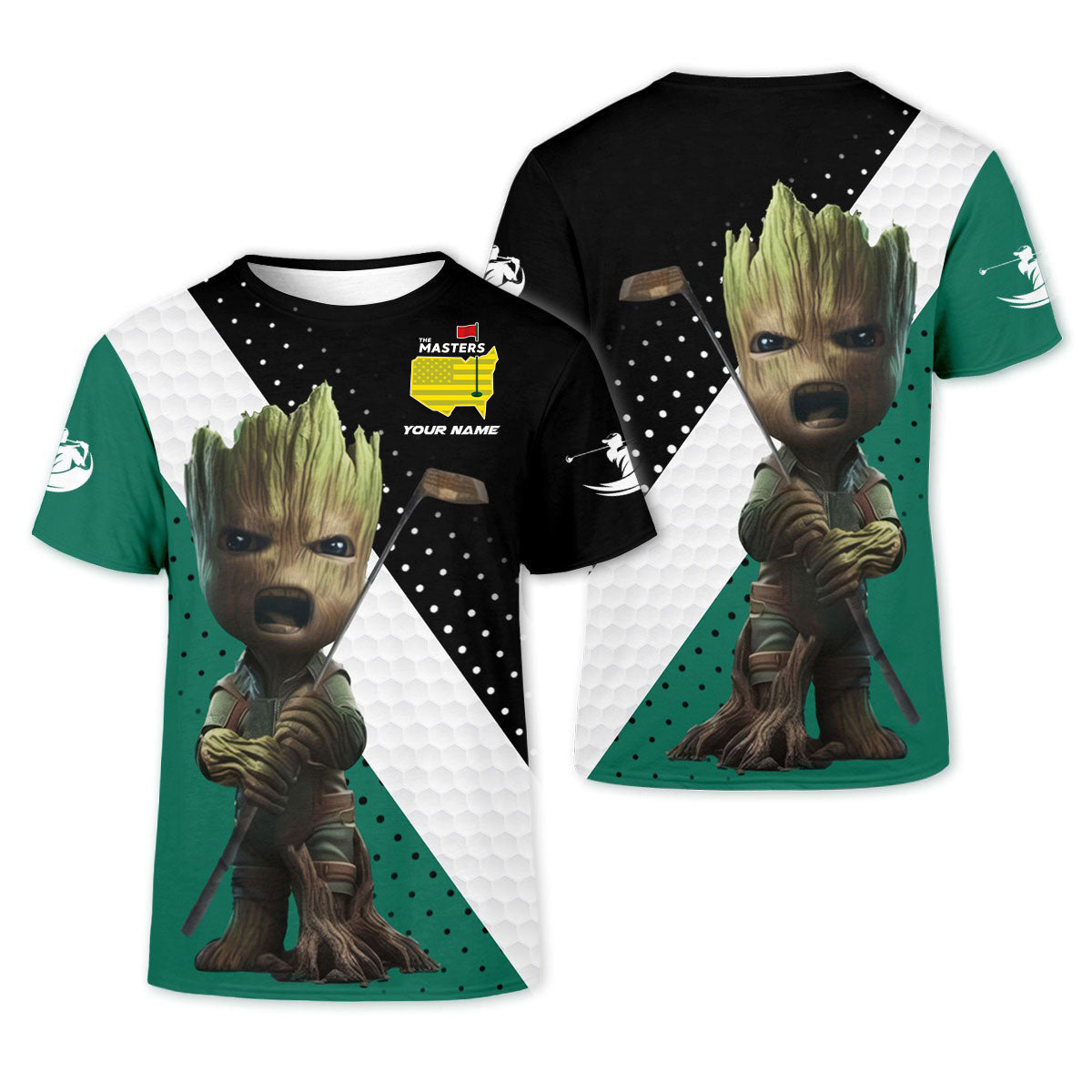 BabyGroot Custom Men's Golf Polo Shirt, Golfing Apparel, Mens Golf Gift, Funny Golf Shirt