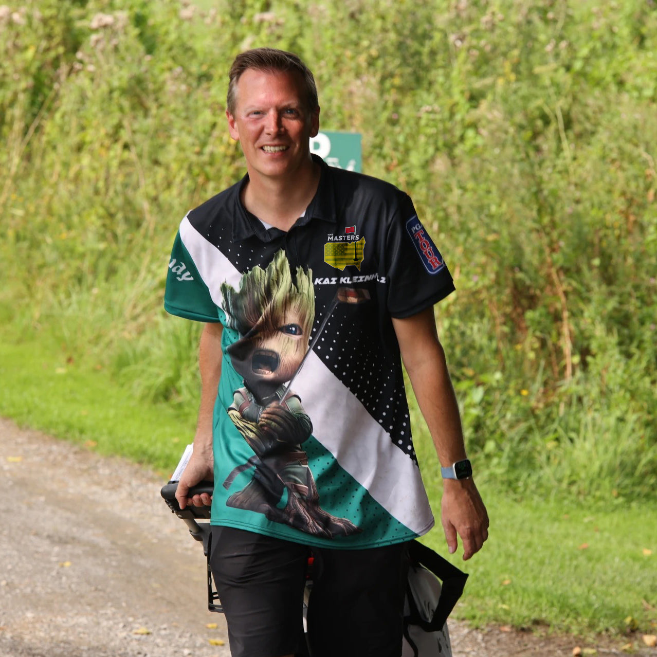 BabyGroot Custom Men's Golf Polo Shirt, Golfing Apparel, Mens Golf Gift, Funny Golf Shirt