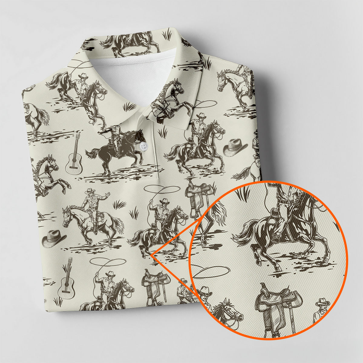Cowboy Ride Horse Ladies Sleeveless Polo, Golf Polo Shirt, Ladies Golf Shirts, Golfing Apparel