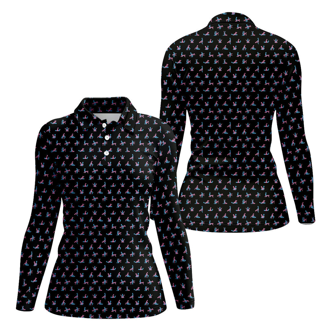 Funny Stick Figure Golf Shirt, Funny Position Couple Golf Shirt, Matching Golf Shirt, His And Hers Golf Shirts