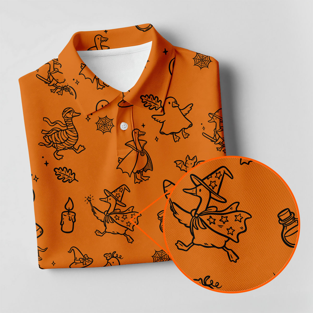 Goose Halloween, Doodle Pattern, Orange Golf Shirt, Sleeveless Womens Golf Shirts, Women Golf Top, Ladies Golf Shirts