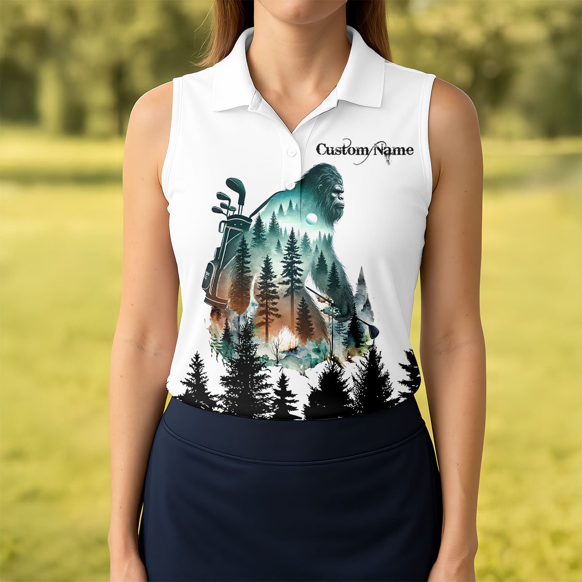 Not All Who Wander Are Lost Golf Polo Shirt, Funny Bigfoot Golf Shirt, Ladies Golf Shirt, Women Golf Gift