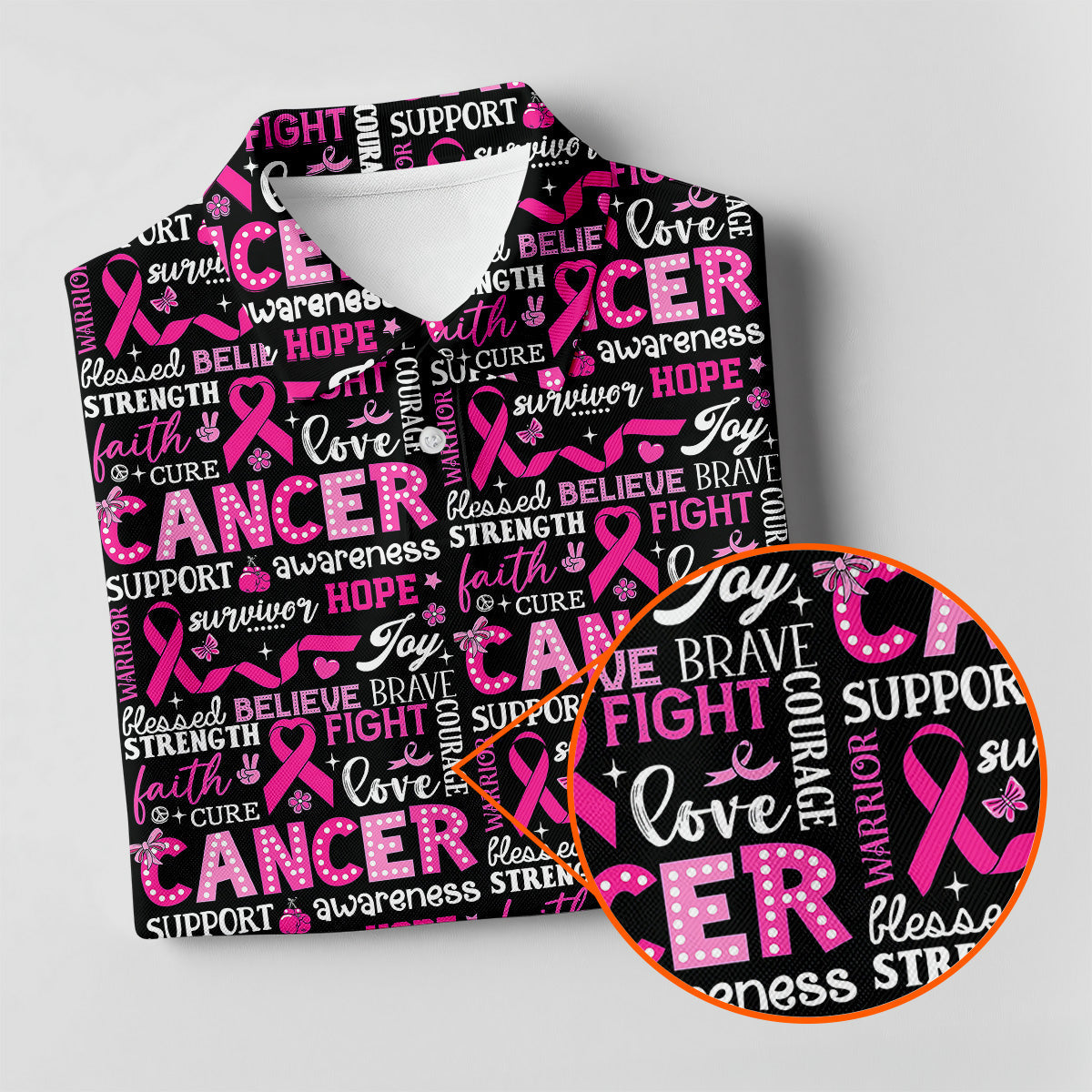Pink Ribbon Breast Cancer Awareness Shirt, Golf Polo Shirt, Ladies Golf Shirts, Golfing Apparel