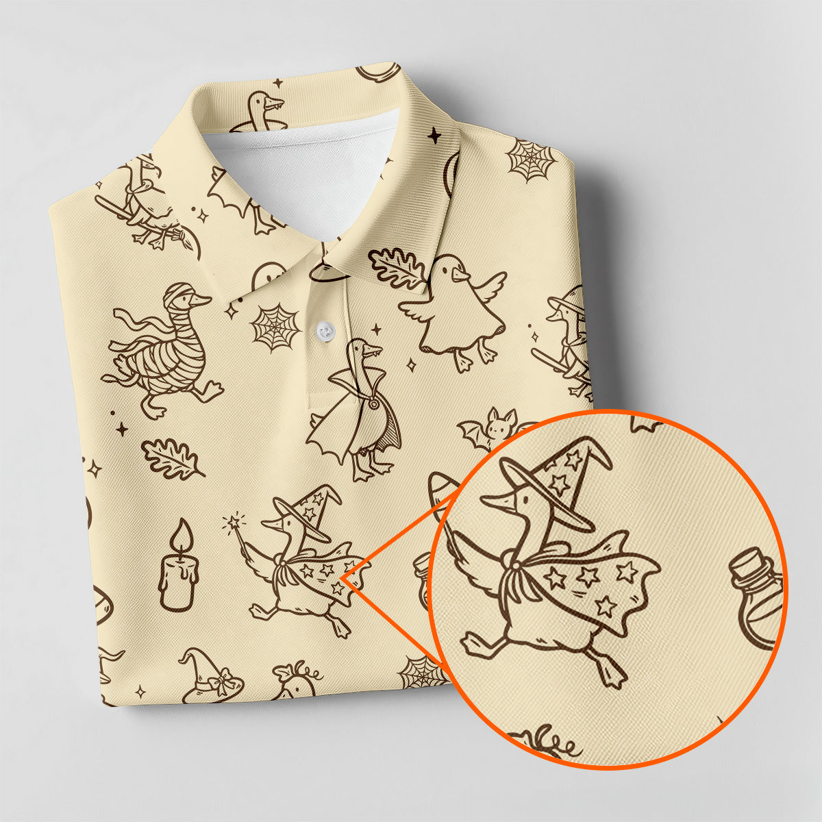 Goose Halloween, Doodle Pattern, Beige Golf Shirt, Sleeveless Womens Golf Shirts, Women Golf Top, Ladies Golf Shirts