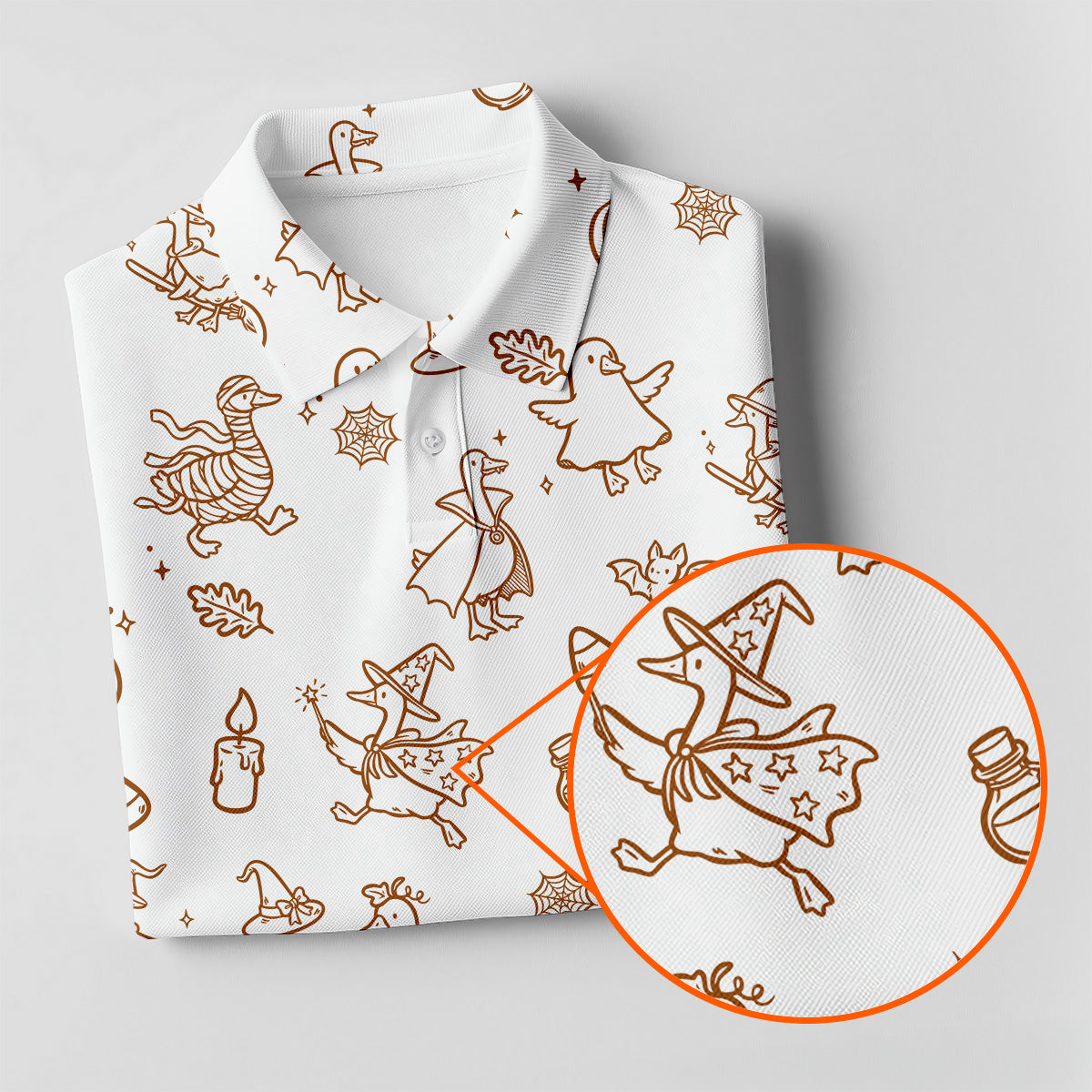 Goose Halloween, Doodle Pattern, White Golf Shirt, Sleeveless Womens Golf Shirts, Women Golf Top, Ladies Golf Shirts