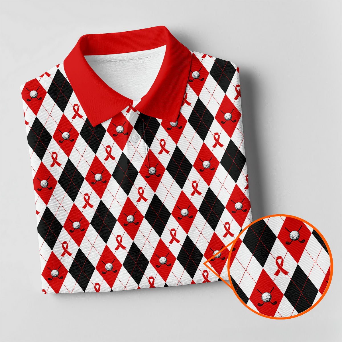 Blood Cancer Men's Polo Shirt, Blood Cancer Awareness Shirt, Men Golf Shirt, Golf Gift For Men