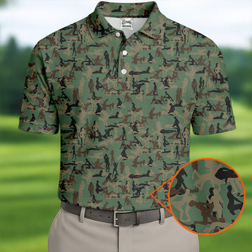 Sex Positions Stick Figure Camo Golf Shirt, Mens Golf Polo Shirts, Cool Golf Gift, Golfing Apparel