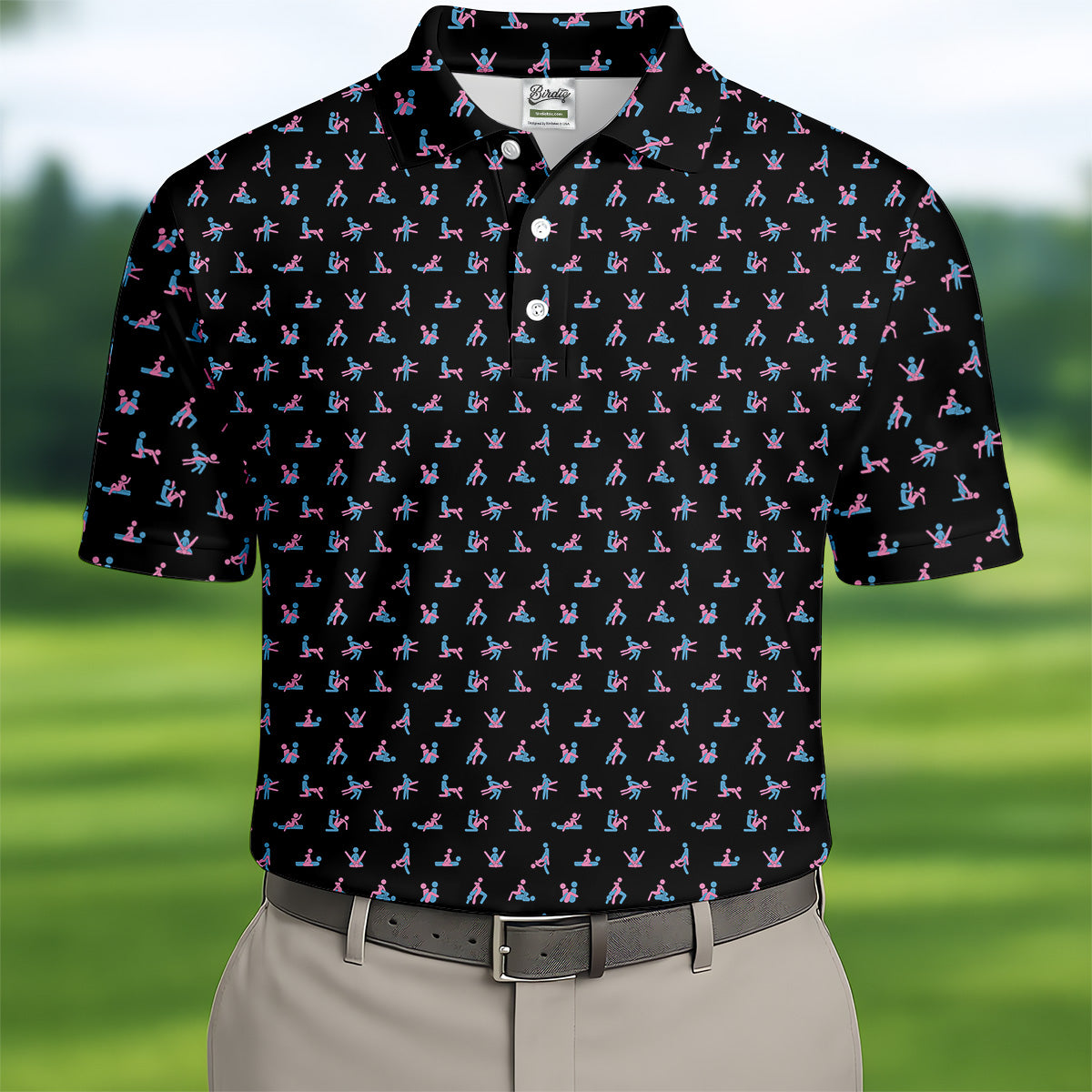 Funny Stick Figure Golf Shirt, Funny Position Couple Golf Shirt, Matching Golf Shirt, His And Hers Golf Shirts