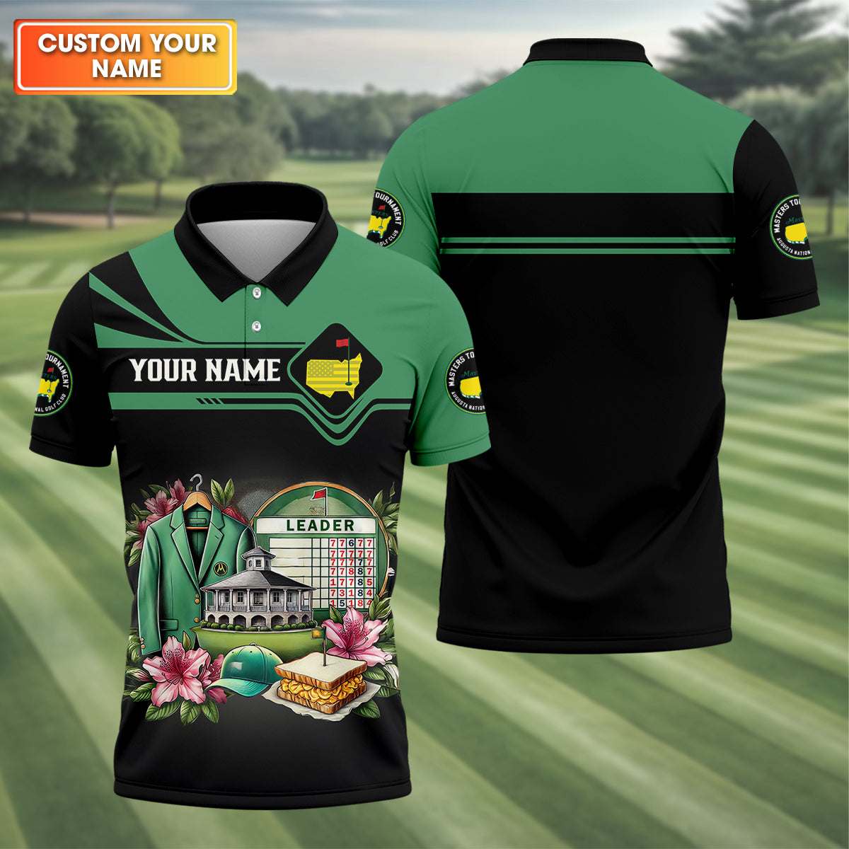 Augusta Golf Master Custom Men's Golf Polo Shirt, Funny Golf Shirt, Gift For Golf Lovers