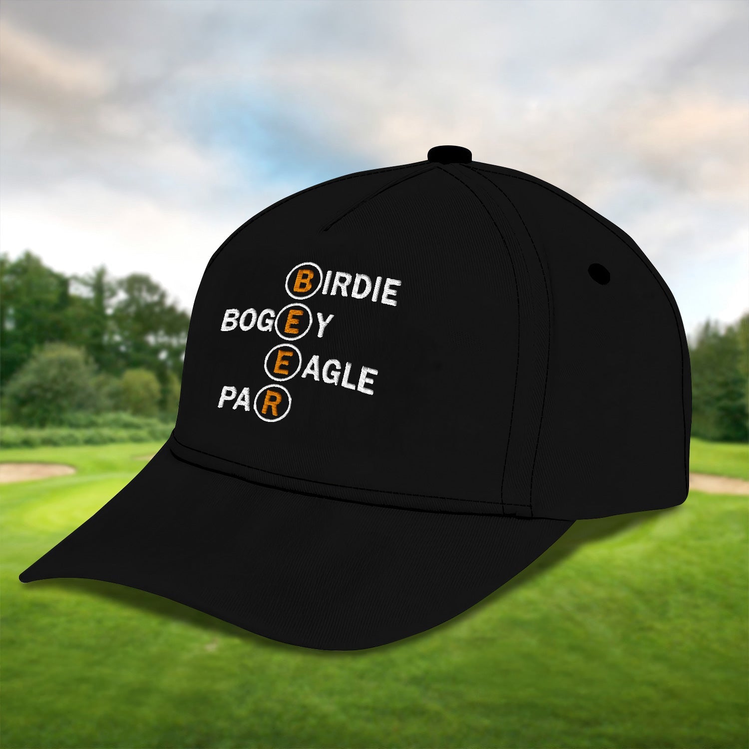 Birdie Bogey Eagle Par Embroidered Baseball Cap, Golf Hat, Dad Golf Gift