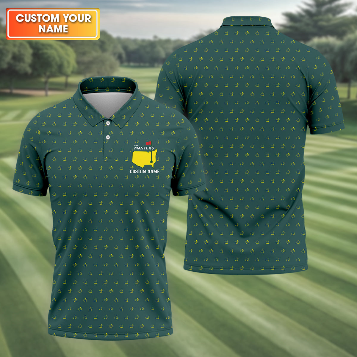 Masters Tournament Augusta Custom Funny Golf Polo Shirt, Christmas Golf Gift
